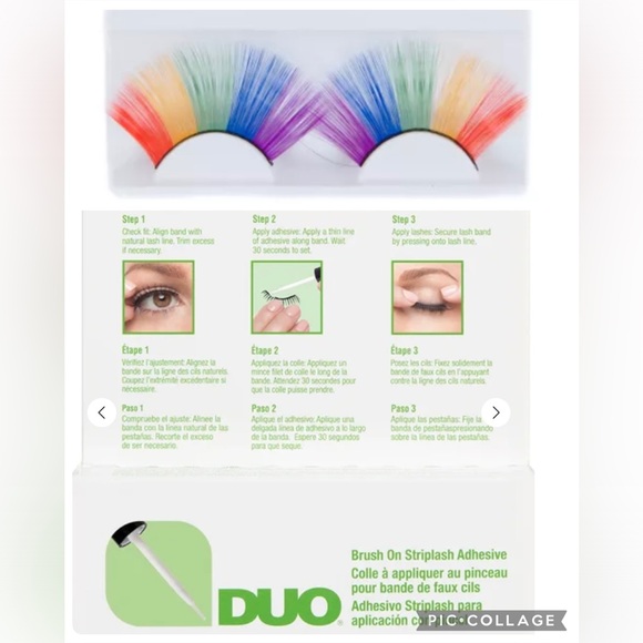 New in Boxes Rainbow False Eyelashes & DUO Brush On Striplash Adhesive - Picture 3 of 16